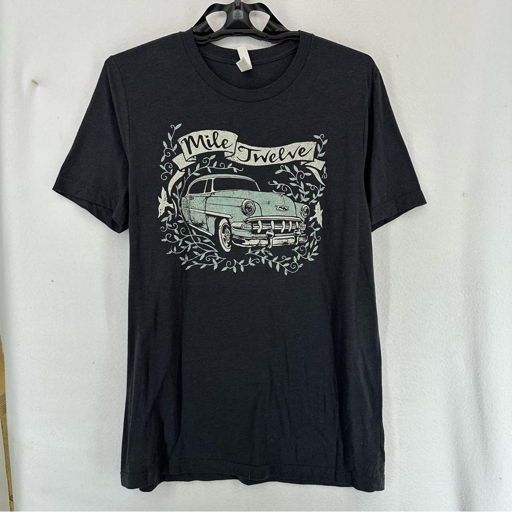 Mile Twelve Car Graphic‎ T Shirt Men’s Large Grey